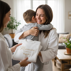 Cadeau Marraine Personnalisé  Broderie, Photo & Texte