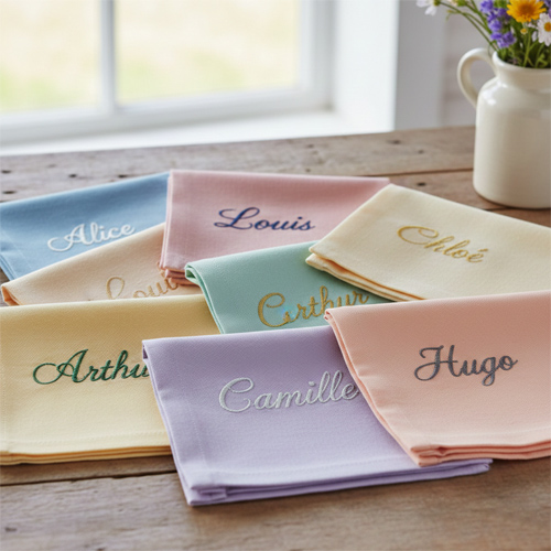 serviettes de table personnalisées