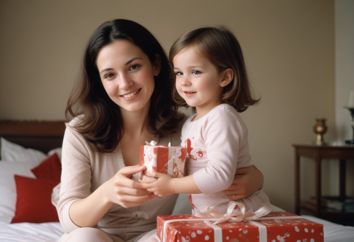 maman reçoit un cadeau de son enfant