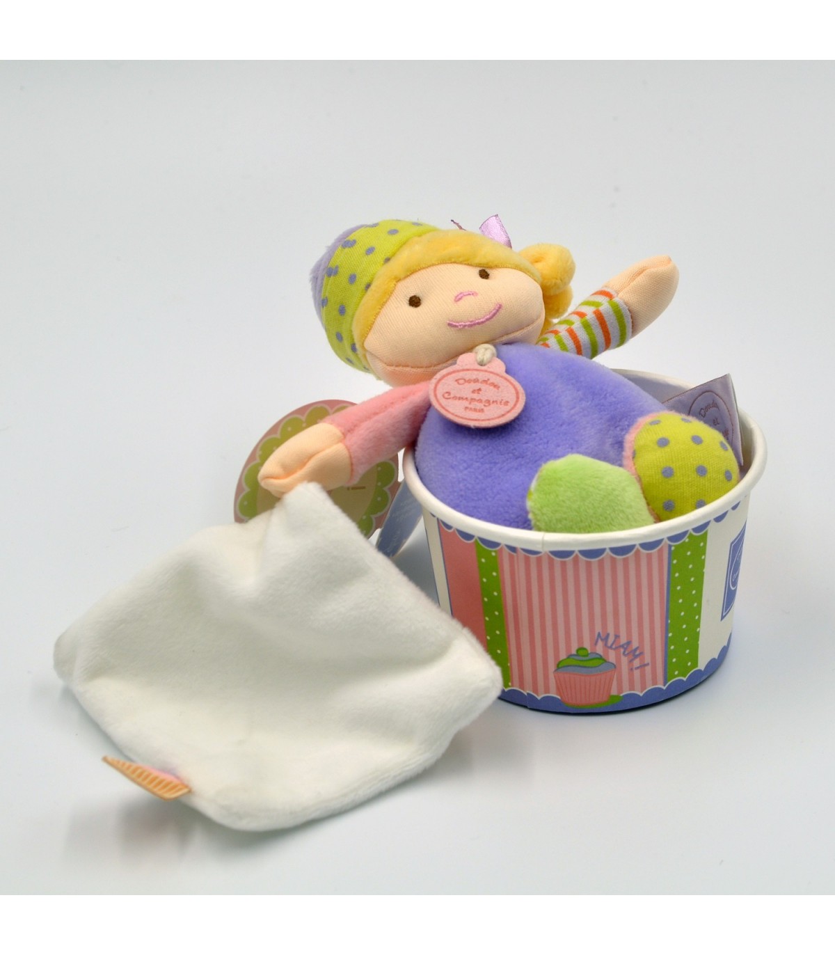 Doudou petite fille brode. Doudou personnalise de qualite avec prenom