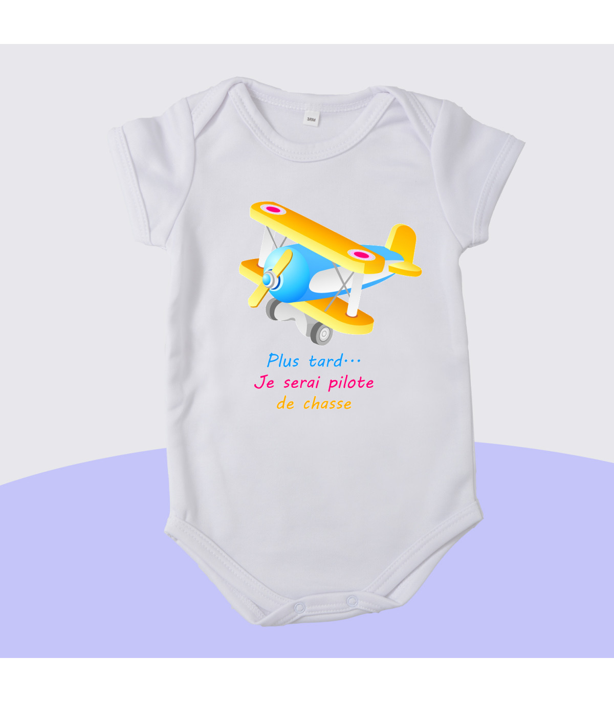 Body bebe garcon personnalise pour futur pilote de chasse av
