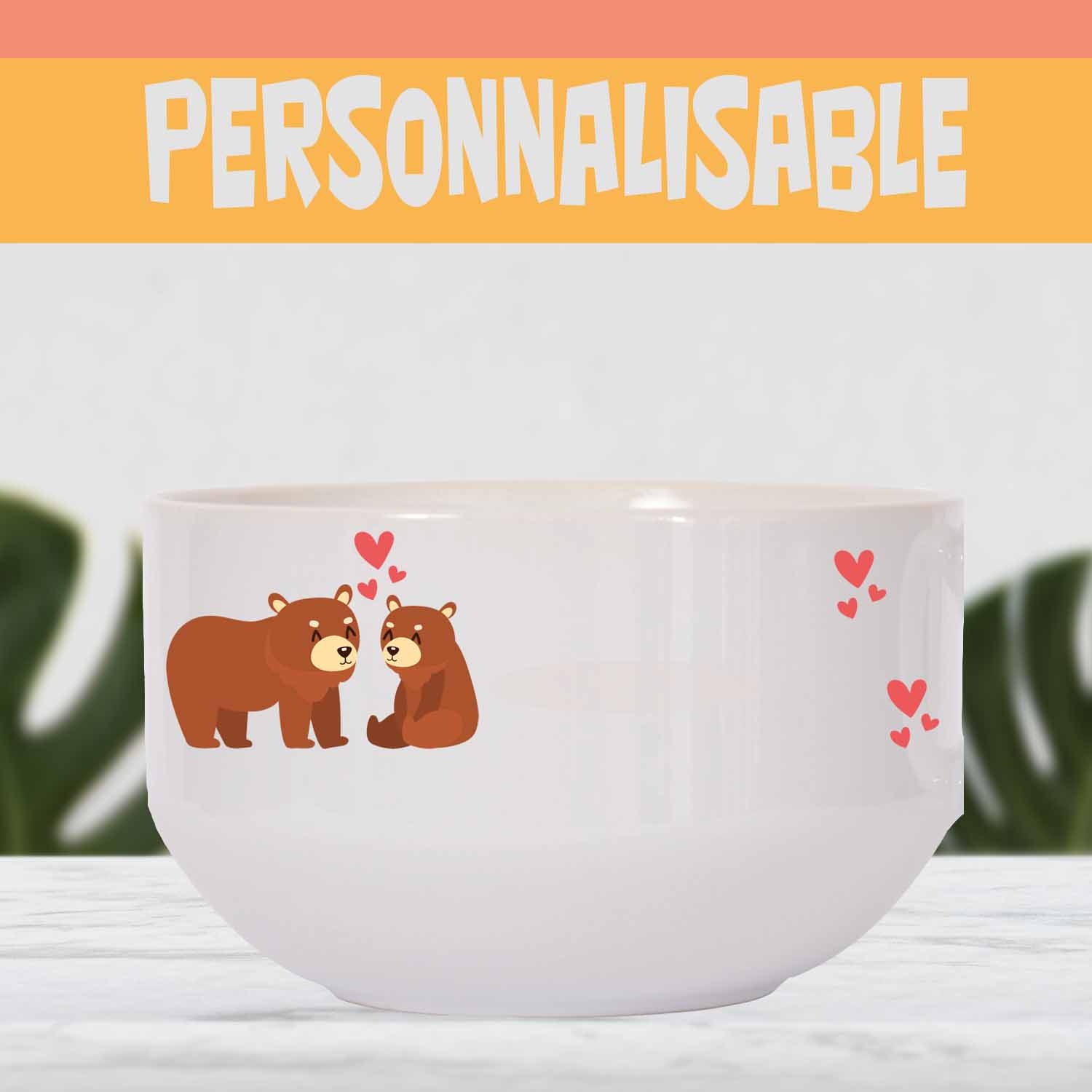 Bol Petit Déjeuner Enfant Personnalisable Avec Prénom Et Motif Animal  Hauteur : 12,5 Cm Cm[u3124]