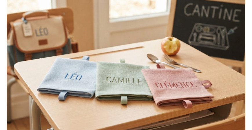 La Serviette de Table de Cantine Brodée : L'Incontournable de la Rentrée pour l'École