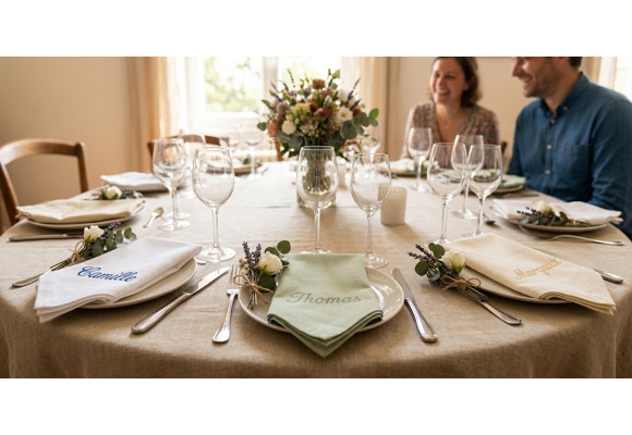 À quelle occasion utiliser une serviette de table brodée avec un prénom ?